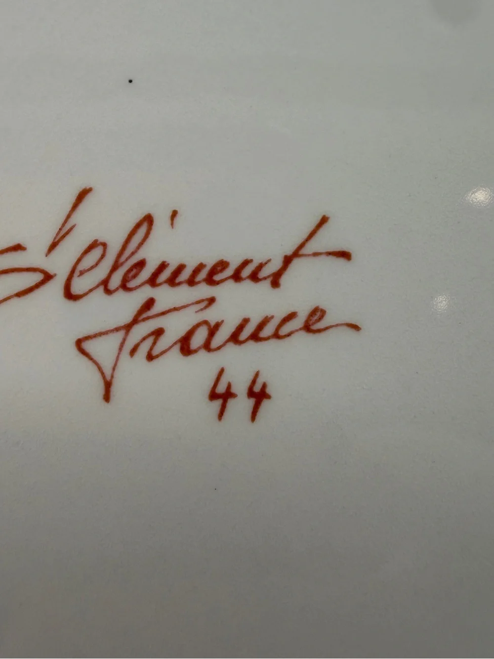 St Clement France #44 Hand Painted Old Strasbourg Rose Ceramic Plate 9.5”